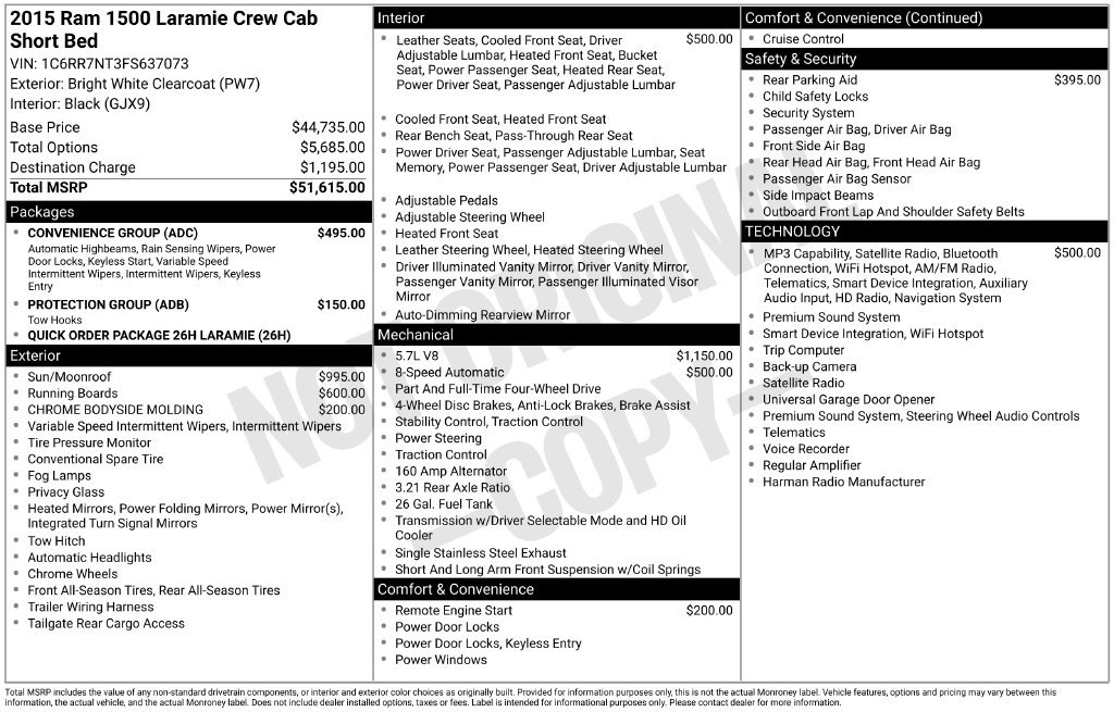 Used 2015 RAM 1500 Laramie w/ Convenience Group AWD/4WD image 47