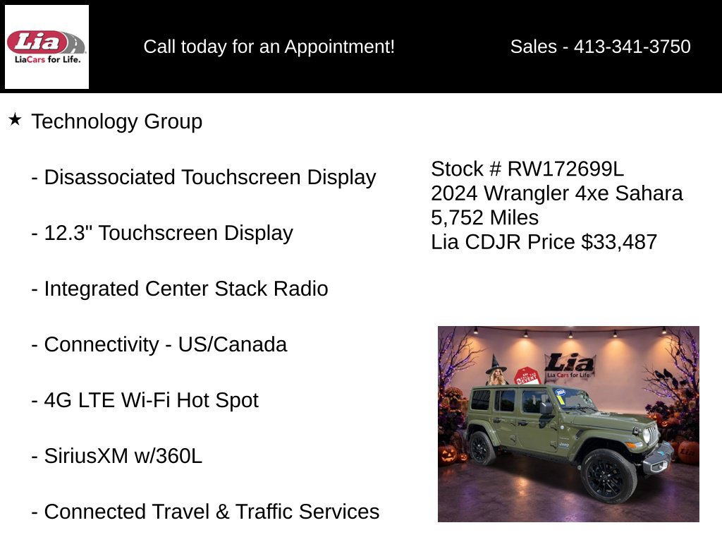Certified 2024 Jeep Wrangler Unlimited Sahara w/ Technology Group AWD/4WD image 11