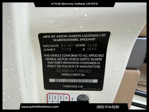 Used 2007 Aston Martin DB9 Coupe RWD image 32
