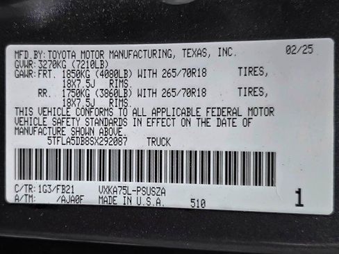 Used 2025 Toyota Tundra SR5 w/ SR5 Convenience Package AWD/4WD image 42