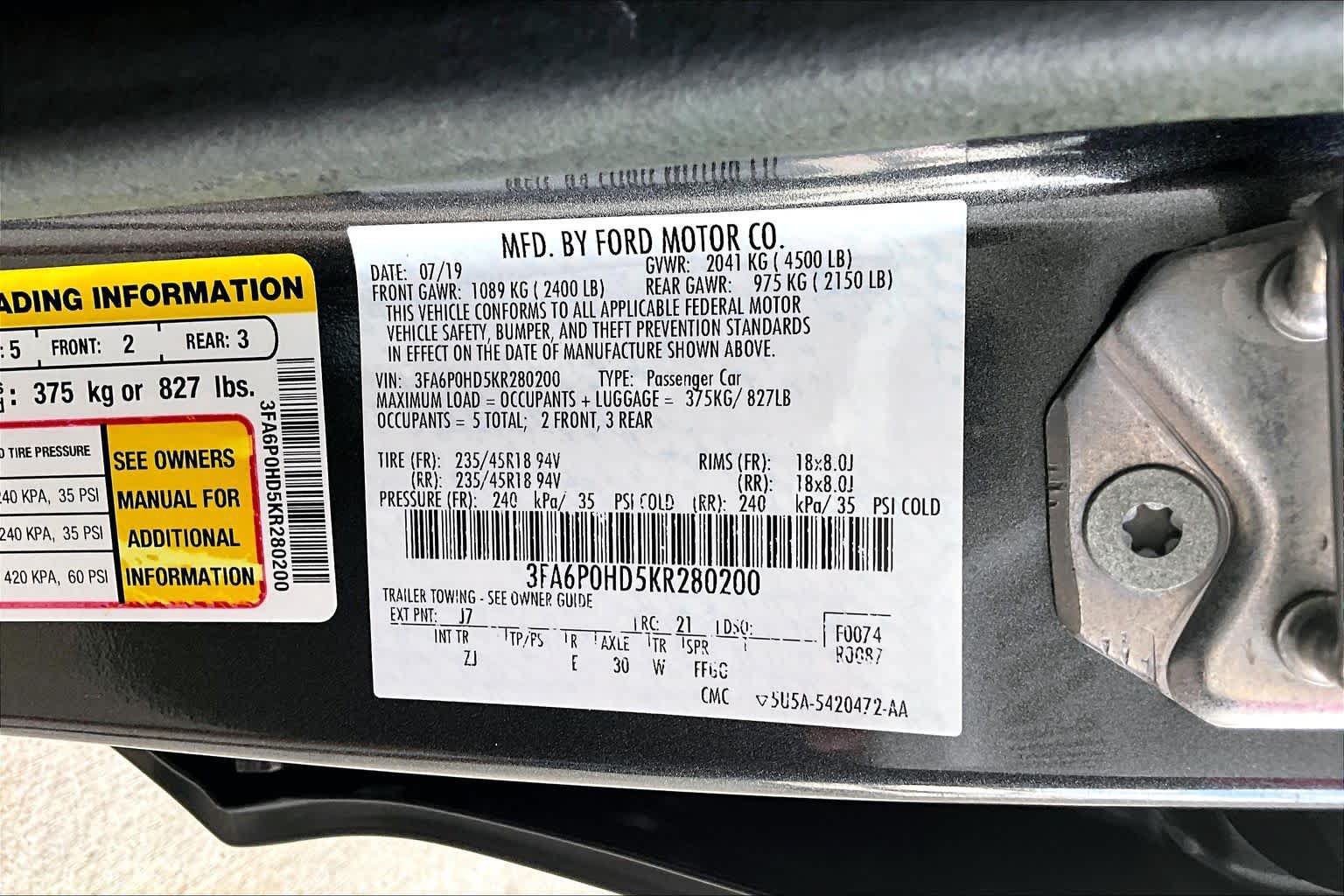 Used 2019 Ford Fusion SE w/ Equipment Group 151A FWD image 30