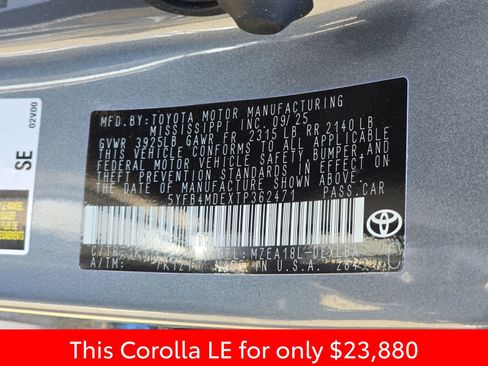 Used 2026 Toyota Corolla LE FWD image 41