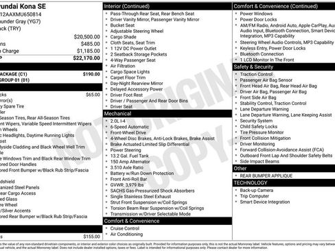 Used 2021 Hyundai Kona SE w/ Cargo Package image 9