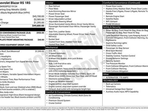 Certified 2023 Chevrolet Blazer RS w/ Enhanced Convenience Package AWD/4WD image 33