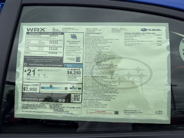 New 2026 Subaru WRX Limited AWD/4WD image 34