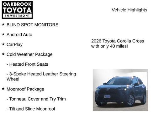 New 2026 Toyota Corolla Cross LE w/ Moonroof Package image 8
