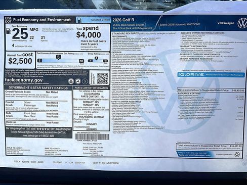 New 2026 Volkswagen Golf w/ Euro Style Package image 19
