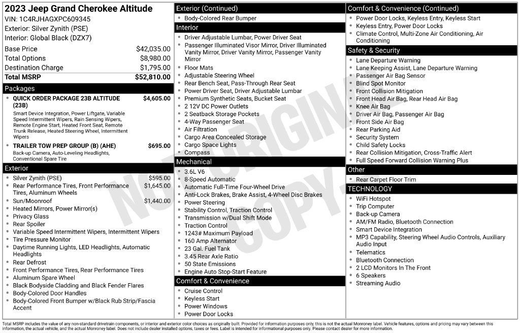 Used 2023 Jeep Grand Cherokee Altitude AWD/4WD image 9