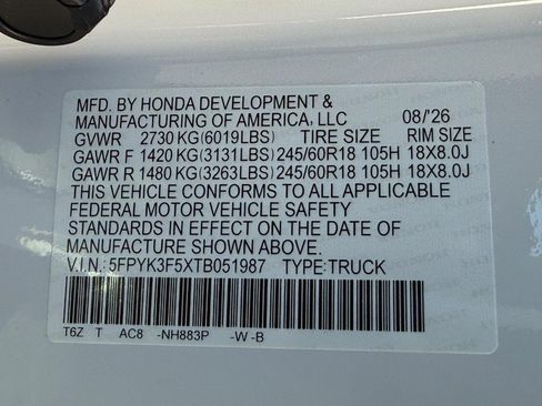 New 2026 Honda Ridgeline RTL image 21