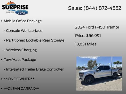 Used 2024 Ford F150 Tremor w/ Mobile Office Package AWD/4WD image 7