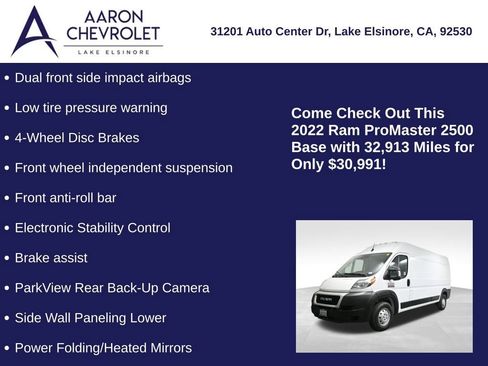 Used 2022 RAM ProMaster 2500 image 15