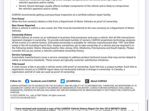 Used 2014 INFINITI QX60 AWD w/ Deluxe Touring Package image 76