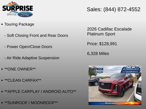 Used 2026 Cadillac Escalade Platinum Sport w/ LPO, ONYX Package AWD/4WD image 18