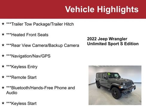 Used 2022 Jeep Wrangler Unlimited Sport image 2