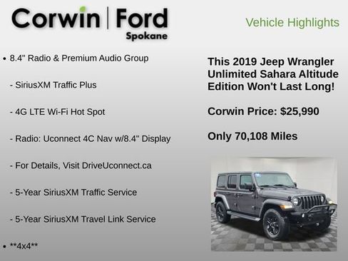 Used 2019 Jeep Wrangler Unlimited Sahara image 12