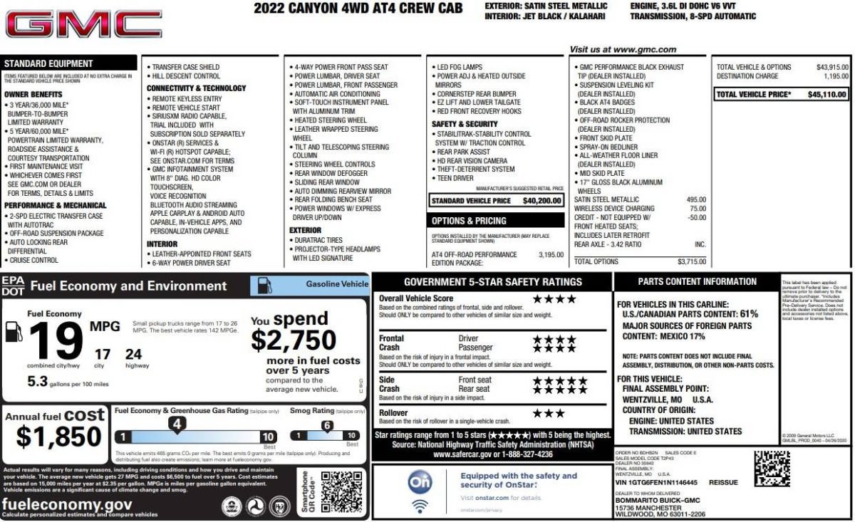 Used 2022 GMC Canyon AT4 AWD/4WD image 15