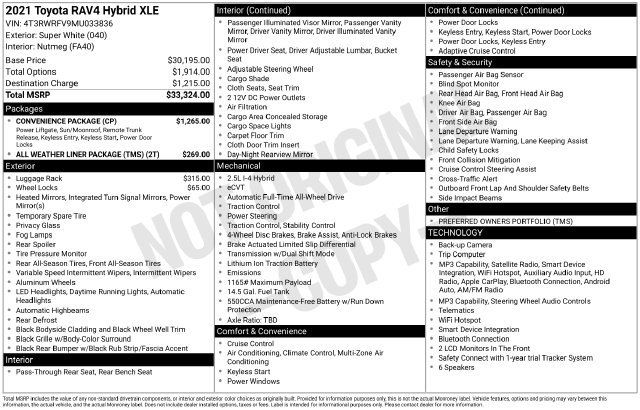 Used 2021 Toyota RAV4 XLE w/ Convenience Package AWD/4WD image 22