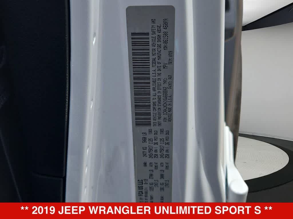 Used 2019 Jeep Wrangler Unlimited Sport S AWD/4WD image 36