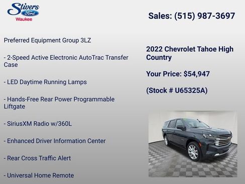 Used 2022 Chevrolet Tahoe High Country AWD/4WD image 28