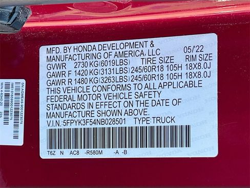 Used 2022 Honda Ridgeline RTL image 32