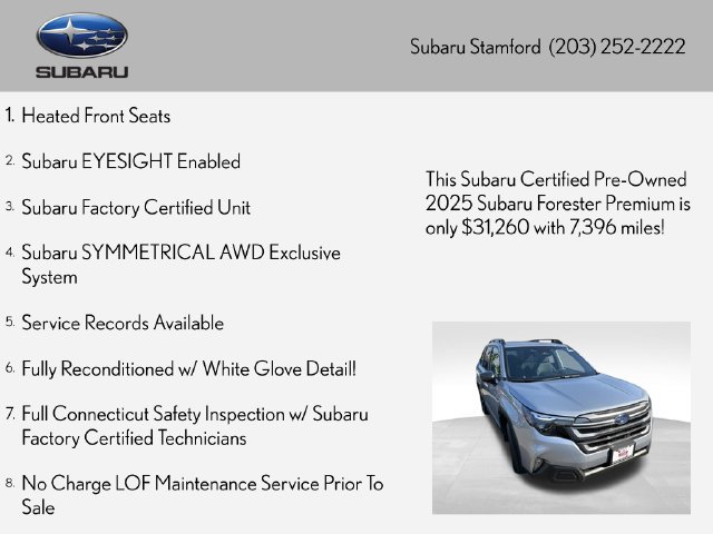Certified 2025 Subaru Forester Premium AWD/4WD image 2
