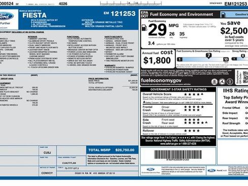 Used 2014 Ford Fiesta ST w/ ST Recaro Package FWD image 5