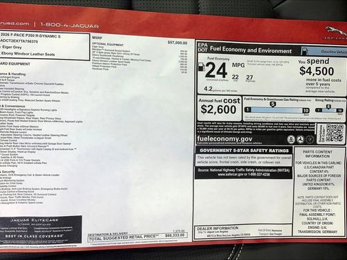 New 2026 Jaguar F-PACE R-Dynamic S AWD/4WD image 11