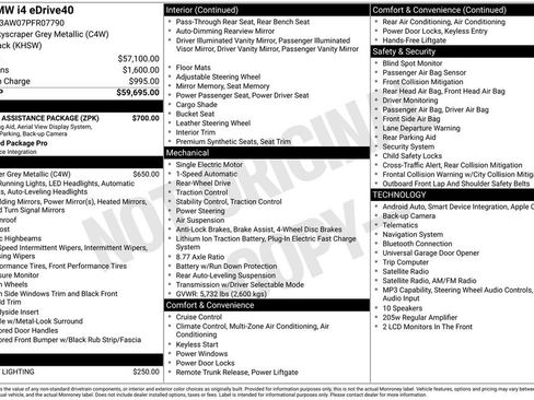 Used 2023 BMW i4 eDrive40 w/ Parking Assistance Package RWD image 3