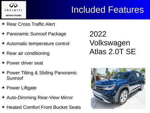 Used 2022 Volkswagen Atlas SE w/ Panoramic Sunroof Package FWD image 3