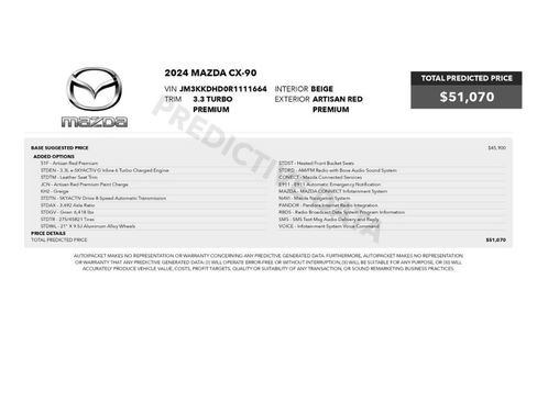 Used 2024 MAZDA CX-90 3.3 Turbo w/ Premium Package AWD/4WD image 2