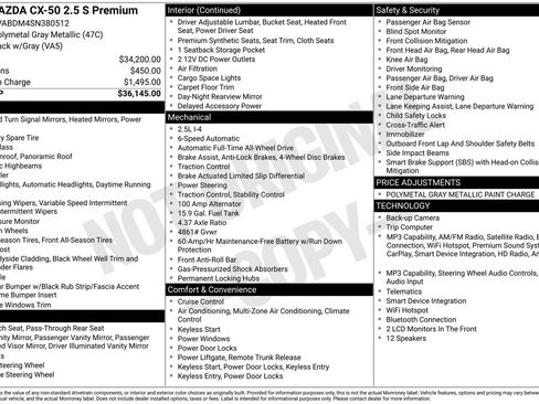 Certified 2025 MAZDA CX-50 AWD 2.5 S w/ Premium Package image 27