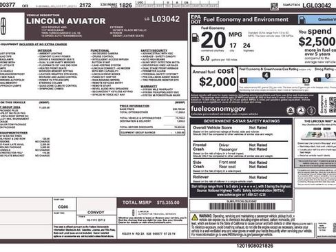 Used 2020 Lincoln Aviator Reserve w/ Equipment Group 202A AWD/4WD image 6