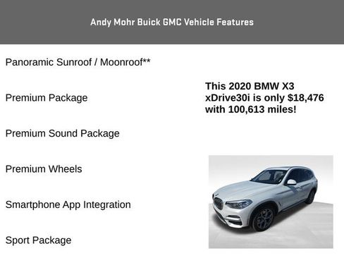 Used 2020 BMW X3 xDrive30i w/ Premium Package AWD/4WD image 12