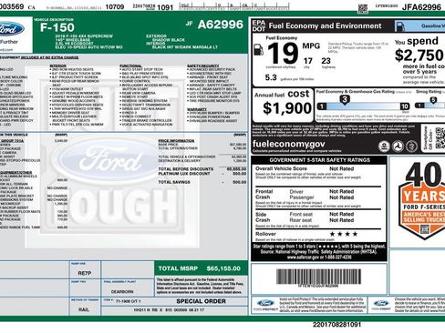 Used 2018 Ford F150 Platinum w/ Equipment Group 701A Luxury image 3