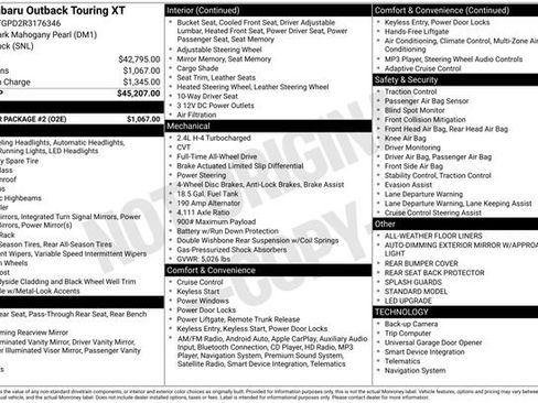 Used 2024 Subaru Outback Touring XT w/ Popular Package #2 AWD/4WD image 32