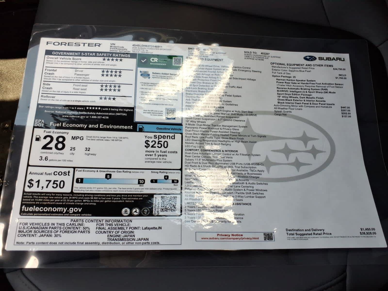 New 2026 Subaru Forester Sport AWD/4WD image 40