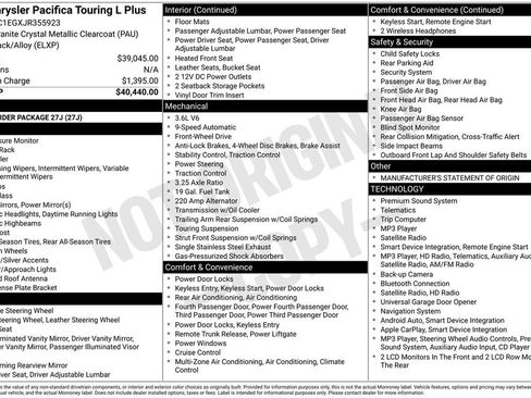 Certified 2018 Chrysler Pacifica Touring-L Plus FWD image 4