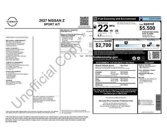 New 2027 Nissan Z Sport w/ Essentials Package (Sport) RWD image 5