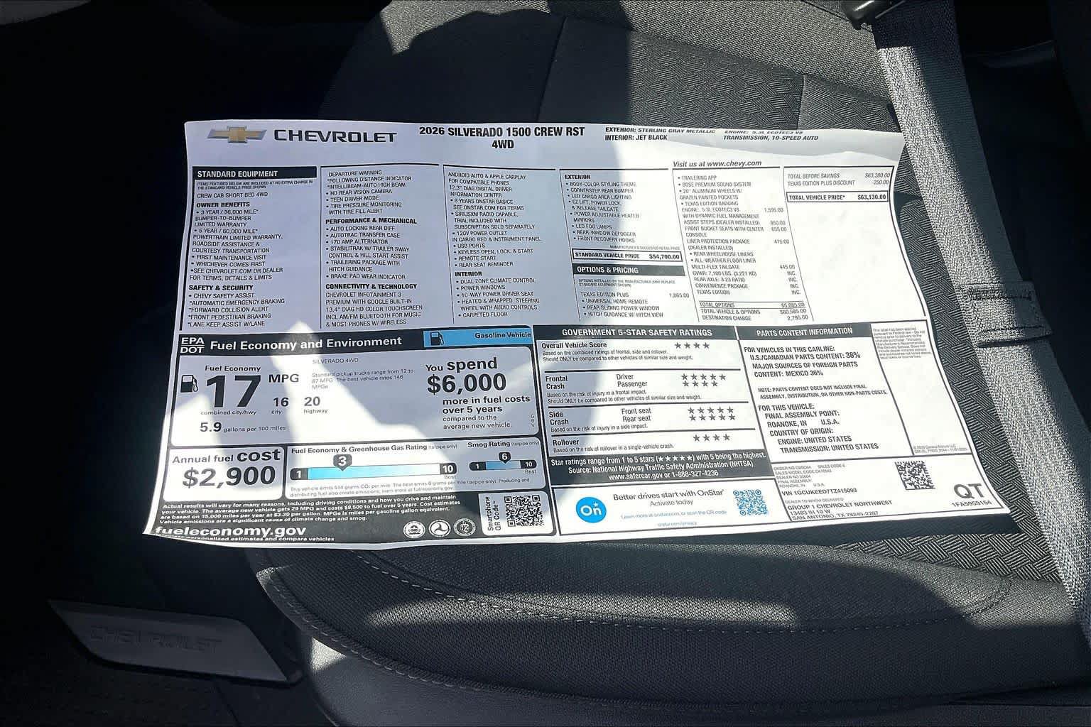 New 2026 Chevrolet Silverado 1500 RST w/ Texas Edition Plus AWD/4WD image 20