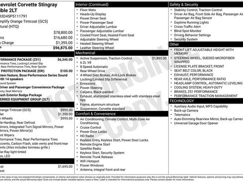 Used 2023 Chevrolet Corvette Stingray Preferred Conv w/ Z51 Performance Package RWD image 5