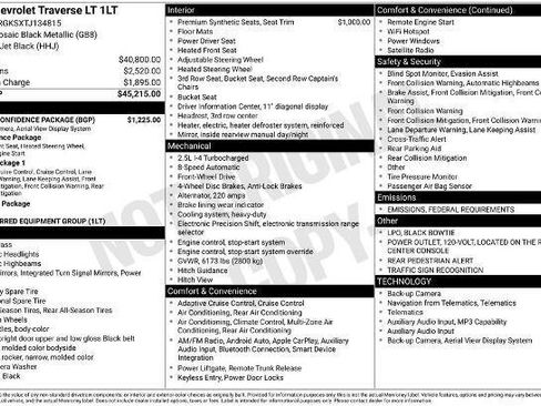 New 2026 Chevrolet Traverse LT w/ Driver Confidence Package image 33