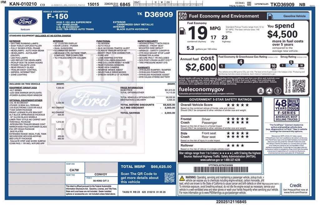 Used 2026 Ford F150 XLT w/ Equipment Group 302A MID AWD/4WD image 26