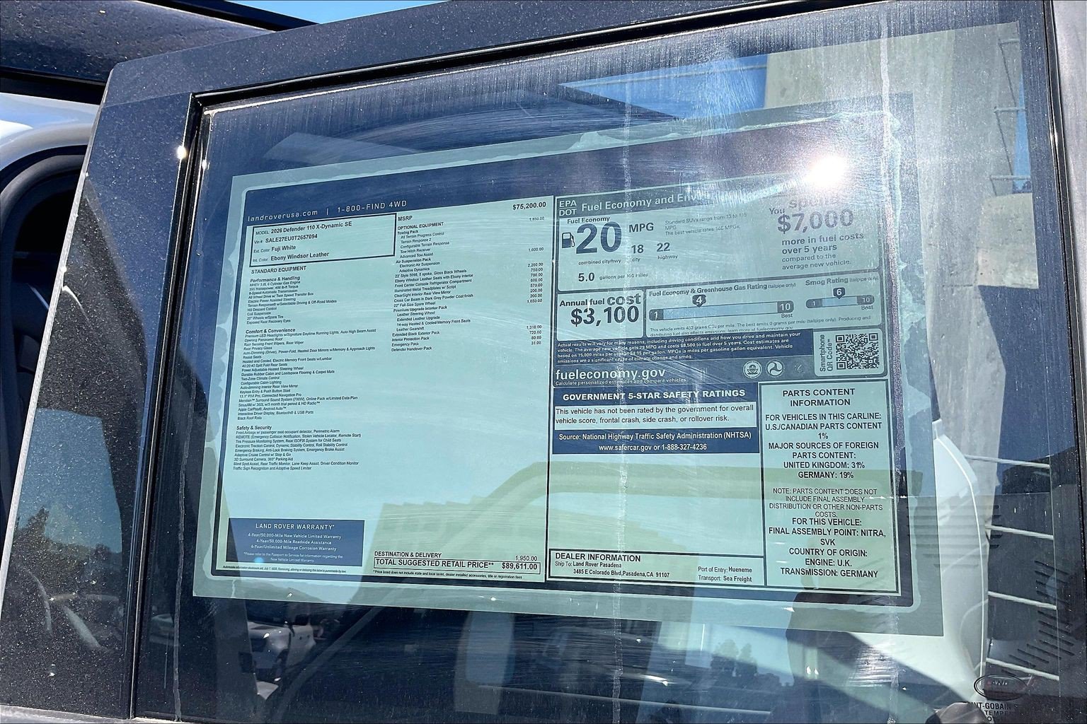 New 2026 Land Rover Defender 110 X-Dynamic SE AWD/4WD image 25