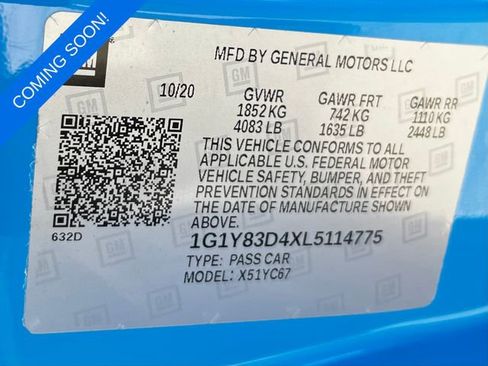 Used 2020 Chevrolet Corvette Stingray Premium Conv w/ 3LT Preferred Equipment Group image 4