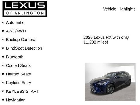 Used 2025 Lexus RX 350 Premium w/ Convenience Package AWD/4WD image 8