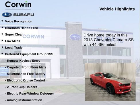 Used 2013 Chevrolet Camaro SS w/ Rear Vision Package RWD image 6