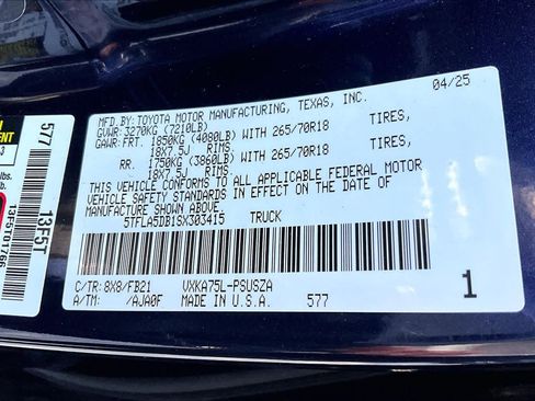 Certified 2025 Toyota Tundra SR5 w/ TRD Off-Road Package AWD/4WD image 33