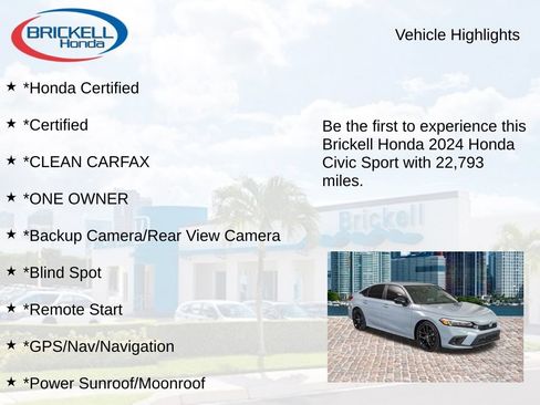 Certified 2024 Honda Civic Sport image 9