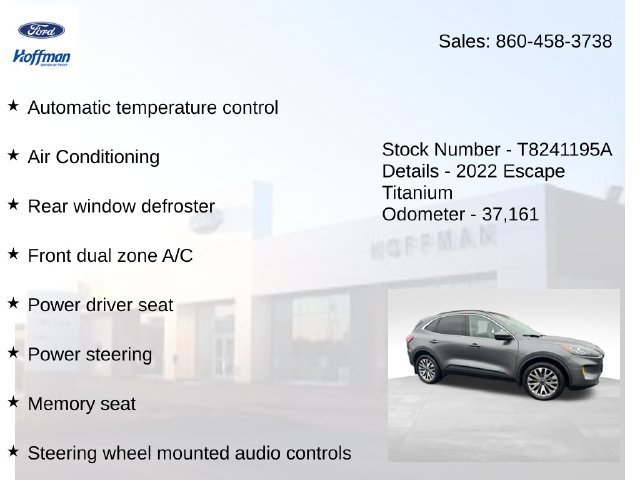 Certified 2022 Ford Escape Titanium w/ Class II Trailer Tow Package AWD/4WD image 10