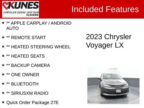 Used 2023 Chrysler Voyager LX FWD image 3